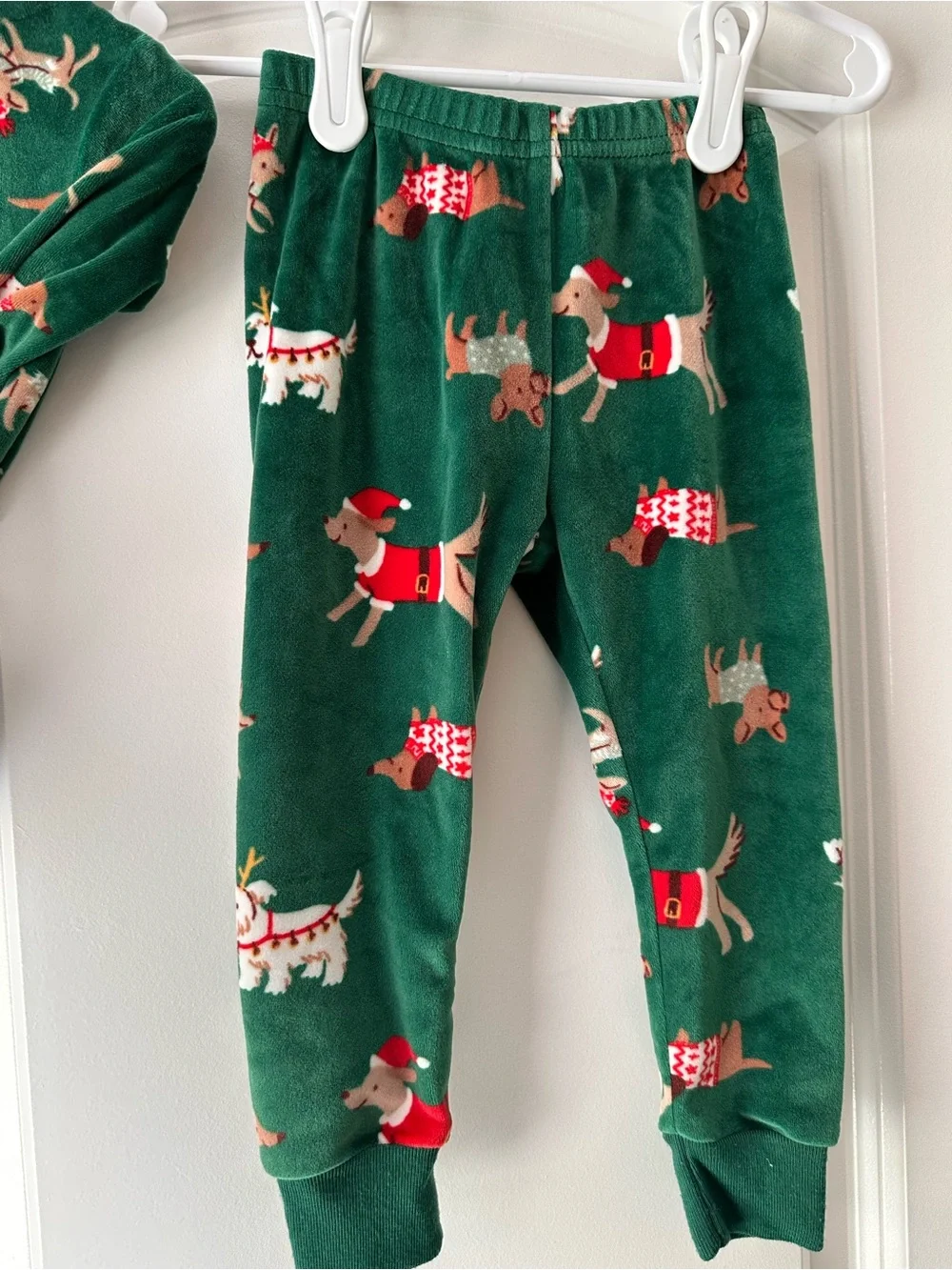 Carter's Green Holiday Reindeer Dog Pajama Set